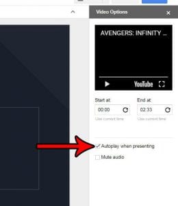 how to autoplay video in google slides