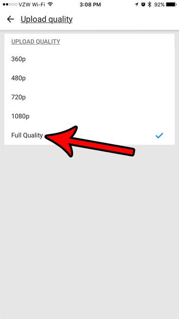 how to enable full quality uploads in the iphone youtube app