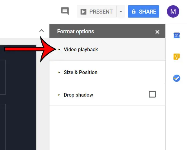 select video playback tab