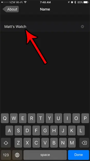 how to change your name on an apple watch