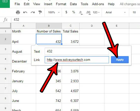 how to add a link to a cell in google sheets