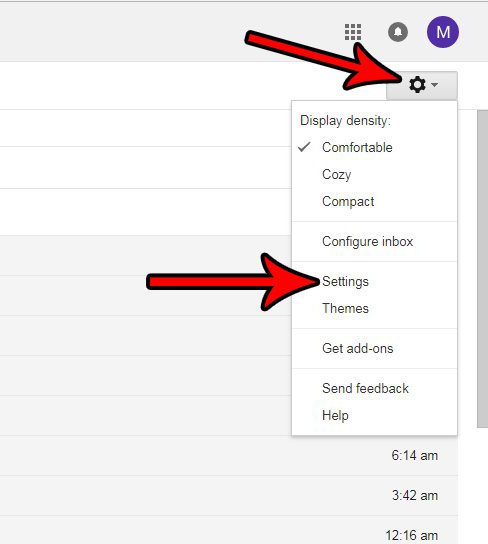 open gmail settings