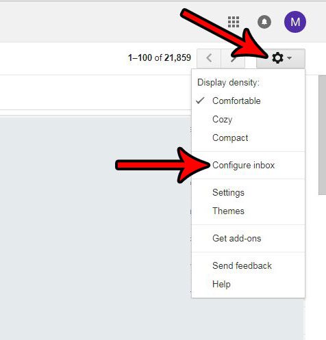 gmail configure inbox