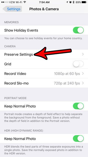 choose the preserve settings option