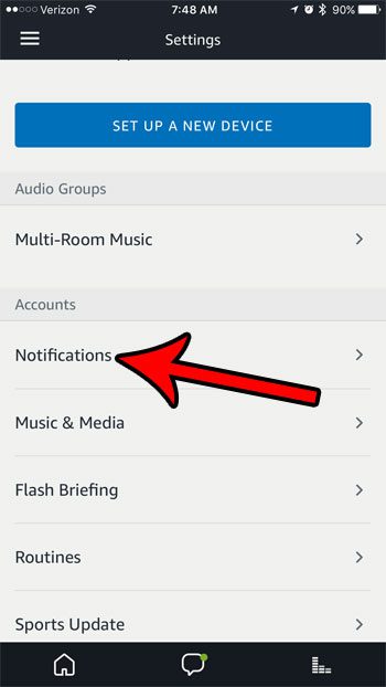 amazon alexa notifications settings