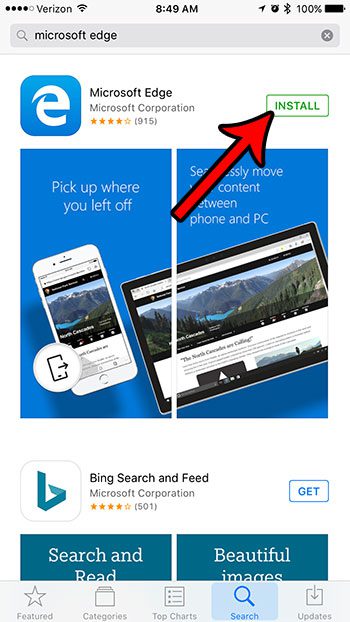 install iphone edge app