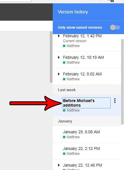 how to rename document version in google docs