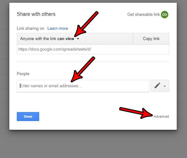 advanced sharing settings google sheets