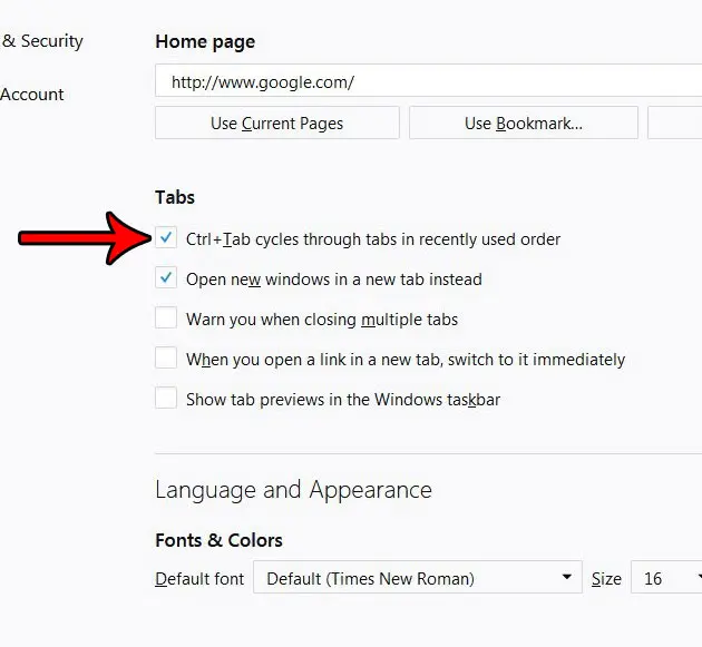 how to use ctrl tab to switch between tabs in firefox