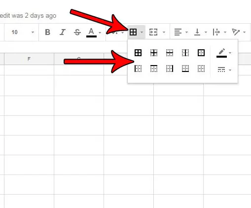 how to add borders in google sheets