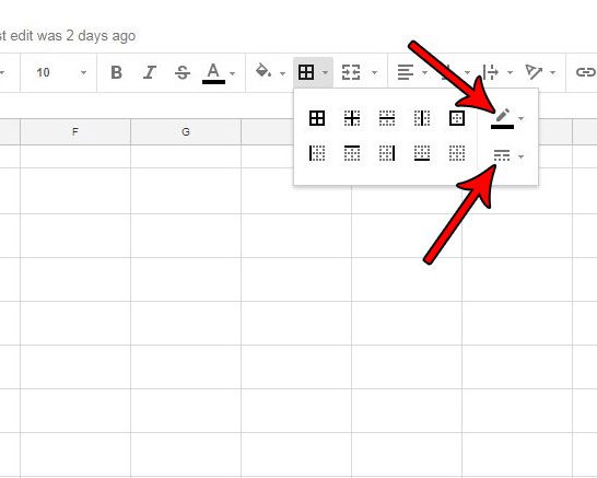 put borders around cells in google sheets