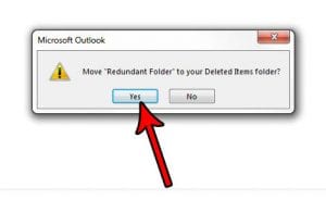 how to delete a folder in outlook 2013