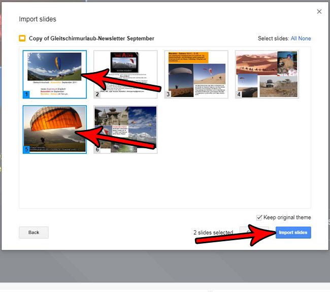 how to import slides in google slides