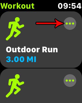 tap the settings button on apple watch workout