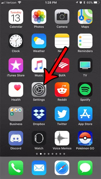 open the iphone settings app