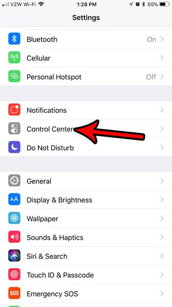 how to open the iphone 7 control center