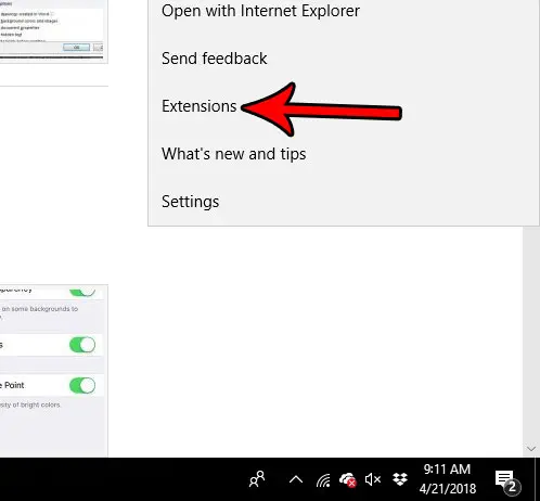 open microsoft edge extensions