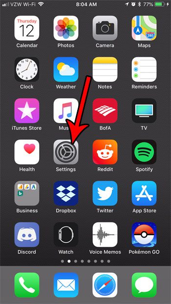 open the iphone settings menu