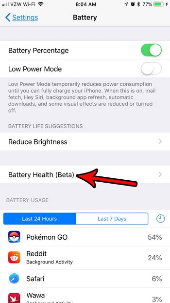 check the health of your iphone battery