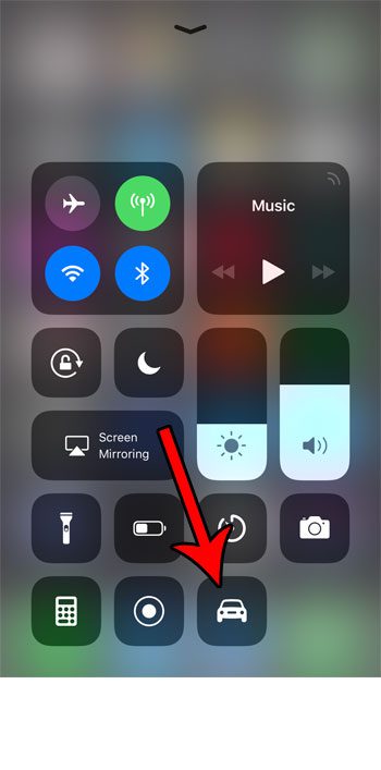 how to add do not disturb while driving to control center iphone