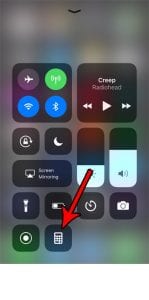 how to add calculator to iphone control center