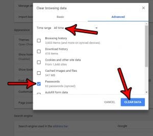 how to delete saved passwords in google chrome