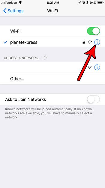 change wireless password on iphone