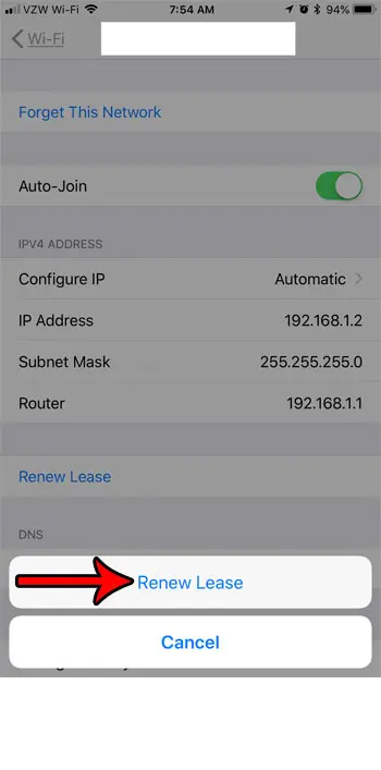 how to renew wifi lease iphone 7