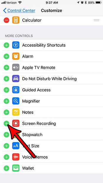 how enable screen recording iphone 7