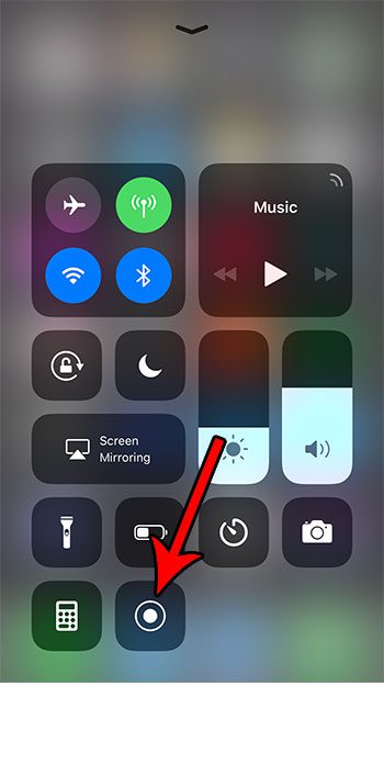 how to get the red bar at the top of iphone screen