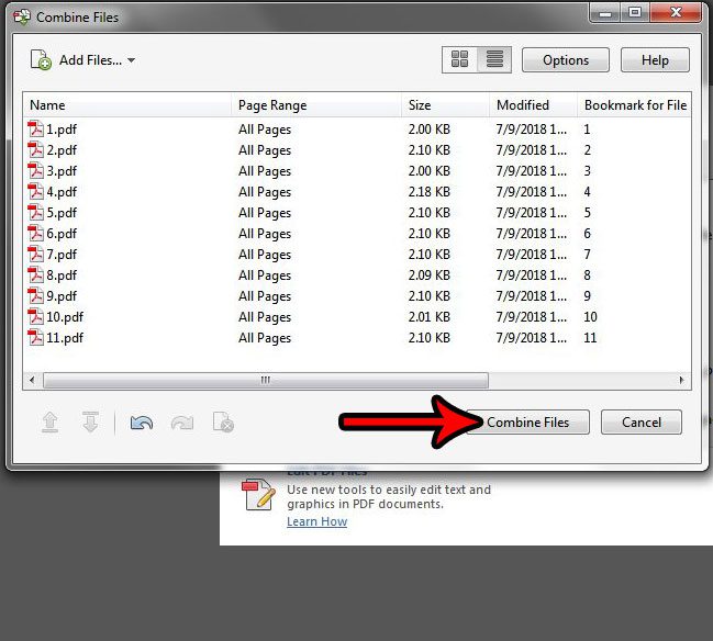 combine files in acrobat pro xi