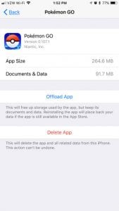 how much space do i need to install pokemon go iphone