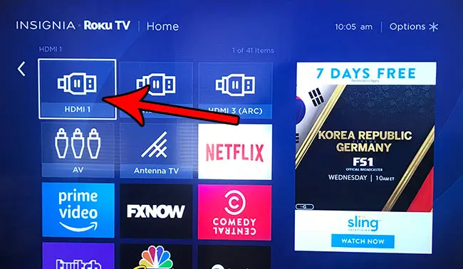 select the input to rename on roku tv