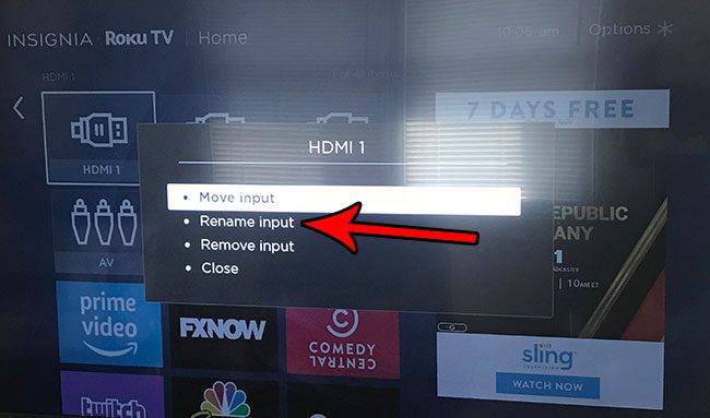 how to change a name of an input on roku tv