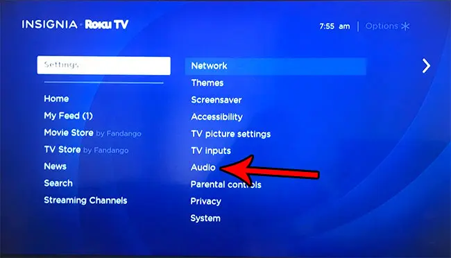 change roku tv audio settings