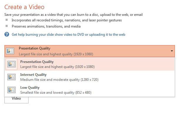choose quality for exported mp4 file