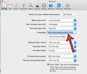 how to change the homepage in safari on a mac