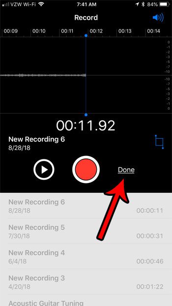 done recording voice memo