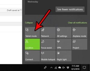 how to enable tablet mode in windows 10