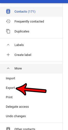 export existing google contacts