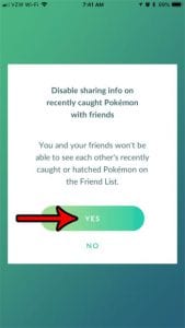 how to stop sharing recently caught pokemon with friends in pokemon go
