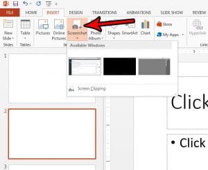 how to insert a screenshot in powerpoint