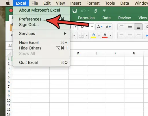 open excel for mac preferences