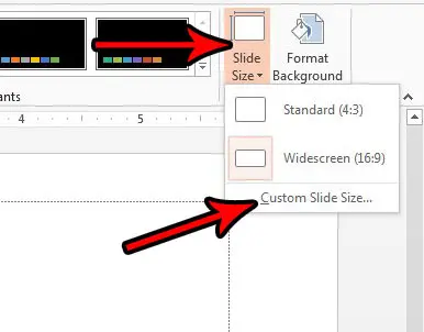 powerpoint custom side size menu