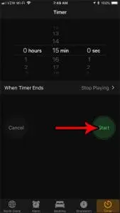 how to stop playing netflix with timer on iphone