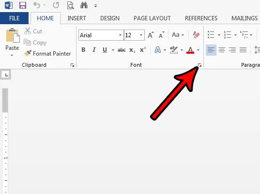 open word font menu