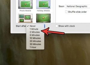 set period of inactivity before screen saver mac