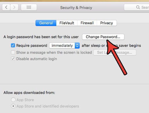 change password macbook