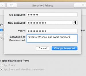 how to change user password macbook air