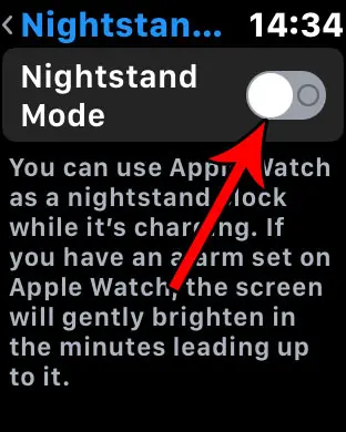 how turn off apple watch clock when charging